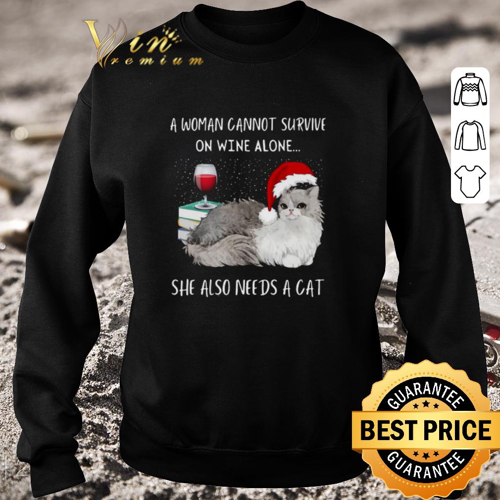 Hot A Woman Cannot Survive On Wine Alone She Also Needs A Cat Christmas shirt 0182ed96 hot a woman cannot survive on wine alone she also needs a cat christmas shirt 4 - Hot A Woman Cannot Survive On Wine Alone She Also Needs A Cat Christmas shirt