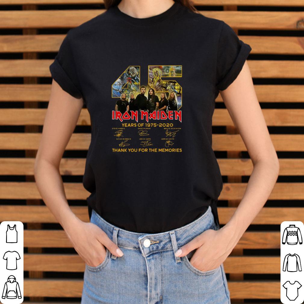 Hot 45 Years Of Iron Maiden 1975 2020 Thank You For The Memories Signatures shirt Hot 45 Years Of Iron Maiden 1975 2020 Thank You For The Memories Signatures shirt