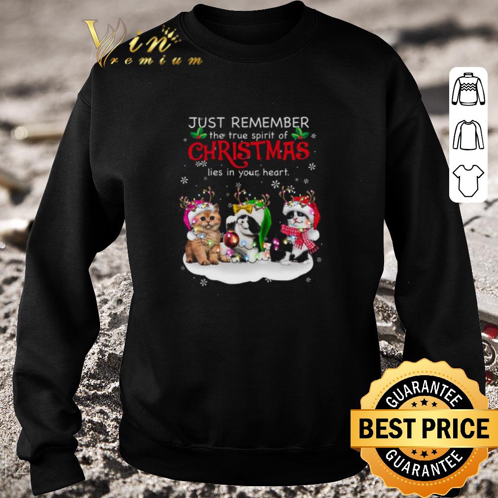 Premium Cat Reindeer Just Remember The True Spirit Of Christmas Lies In Your Heart weater a0eeea43 premium cat reindeer just remember the true spirit of christmas lies in your heart weater 4 - Premium Cat Reindeer Just Remember The True Spirit Of Christmas Lies In Your Heart weater