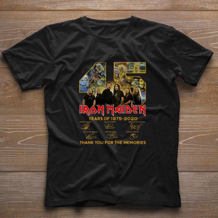 Hot 45 Years Of Iron Maiden 1975 2020 Thank You For The Memories Signatures shirt Hot 45 Years Of Iron Maiden 1975 2020 Thank You For The Memories Signatures shirt