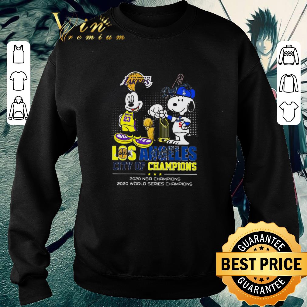 e4897b45 awesome mickey mouse and snoopy los angeles city champions 2020 nba champions 2020 world series champions shirt 4 - Awesome Mickey Mouse And Snoopy Los Angeles City Champions 2020 NBA Champions 2020 World Series Champions shirt