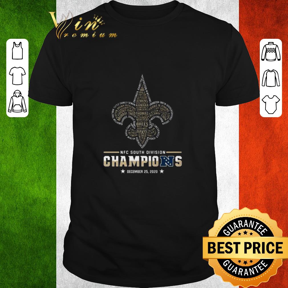 Awesome Names New Orleans Saints NFC South Division Champions December 2020 shirt