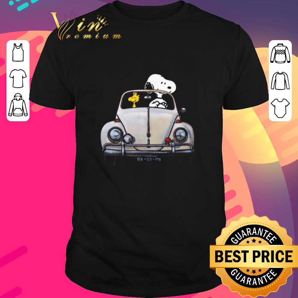 Original Snoopy And Woodstock Driving Volkswagen Beetle shirt