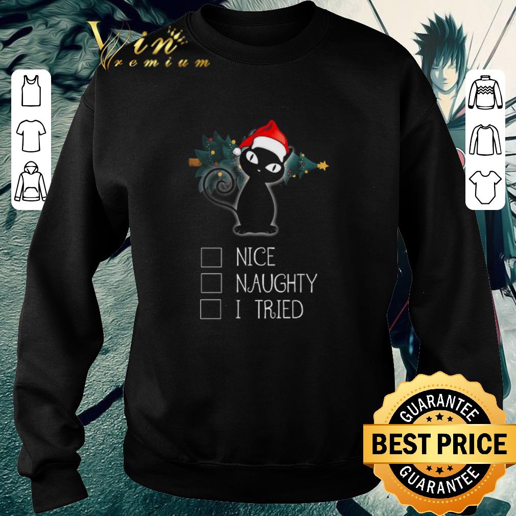 Premium Santa Black Cat Nice Naughty I Tried shirt 187d701c premium santa black cat nice naughty i tried shirt 4 - Premium Santa Black Cat Nice Naughty I Tried shirt