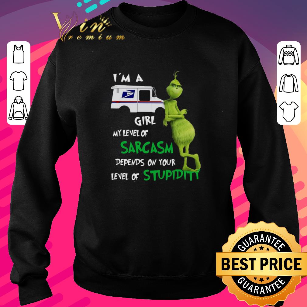 Hot Grinch I’m A USPS Girl My Level Of Sarcasm Depends On Your Level Of Stupidity shirt 5d0e7ba7 hot grinch i m a usps girl my level of sarcasm depends on your level of stupidity shirt 4 - Hot Grinch I’m A USPS Girl My Level Of Sarcasm Depends On Your Level Of Stupidity shirt