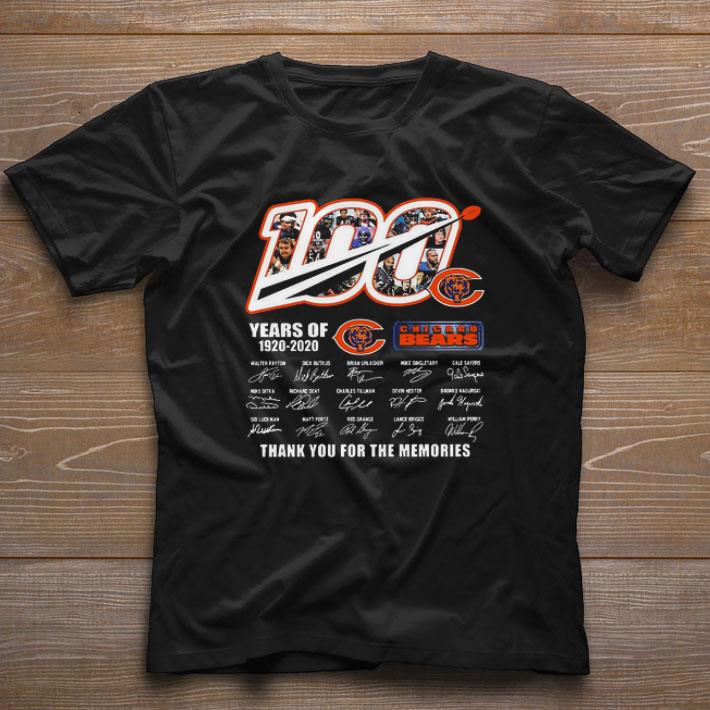 Original 100 Chicago Bears Years Of 1920 2020 Thank You For The Memories Signatures shirt