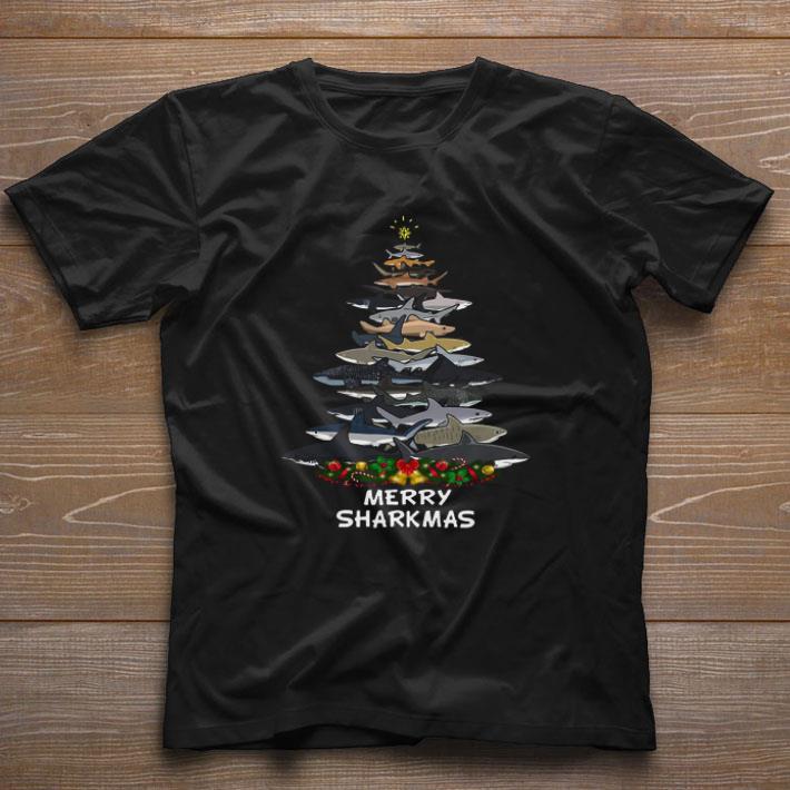 Awesome Sharks Tree Merry Sharkmas shirt
