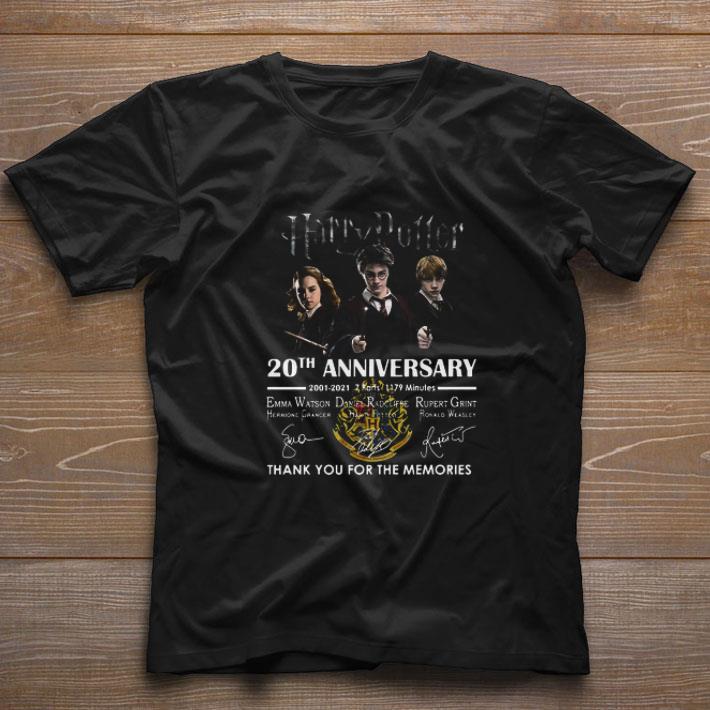 Awesome Official Harry Potter 20th Anniversary 2001 2021 7 Parts 1179 Minutes Thank You For The Memories Signatures shirt
