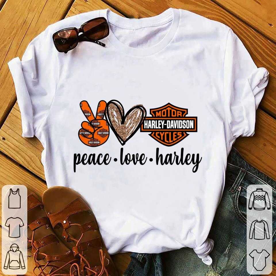 Vintage Peace Love Harley Peace Love Motorcycle Biker T-shirt