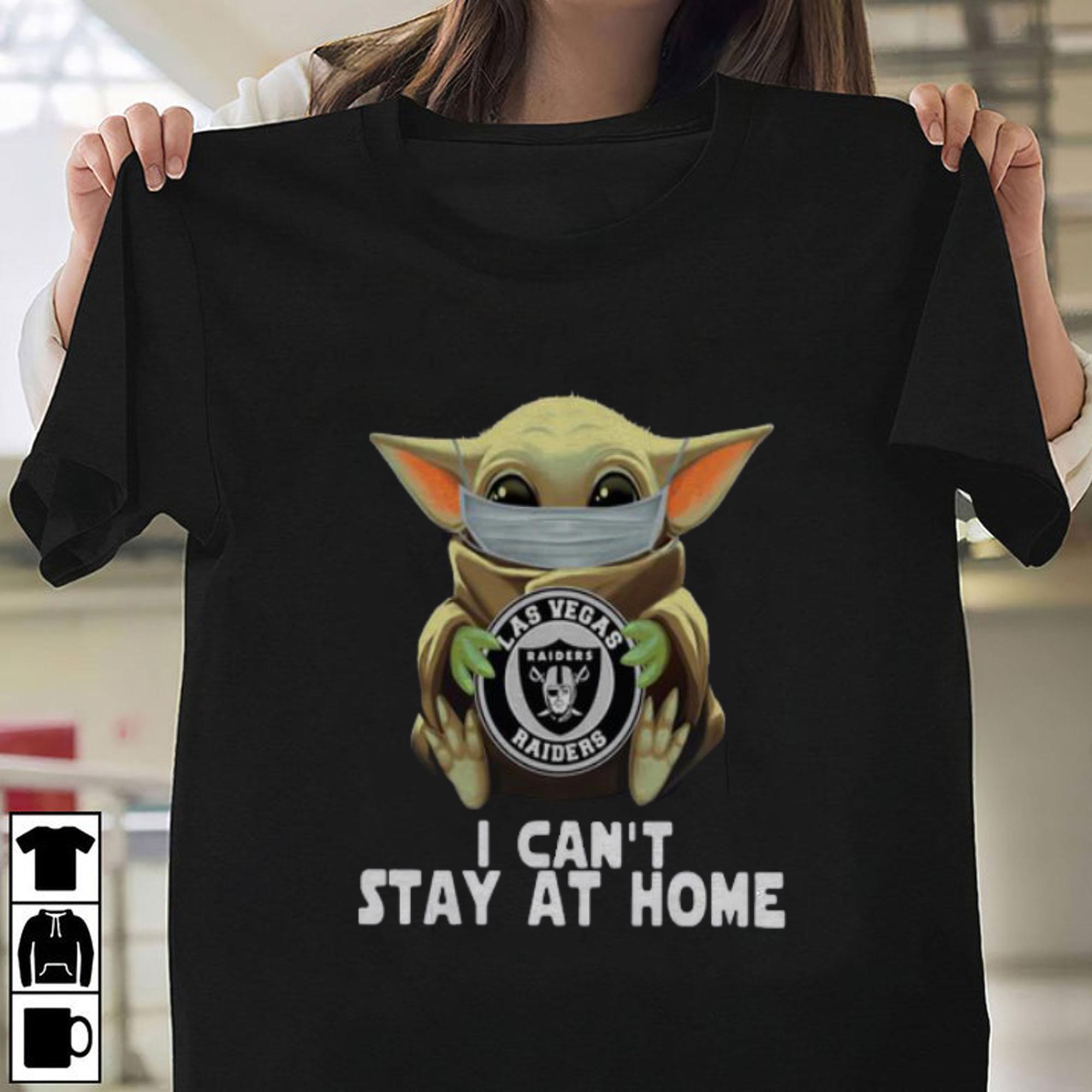 Vintage Star Wars Baby Yoda Mask Las Vegas Raiders I Can’t Stay At Home shirt