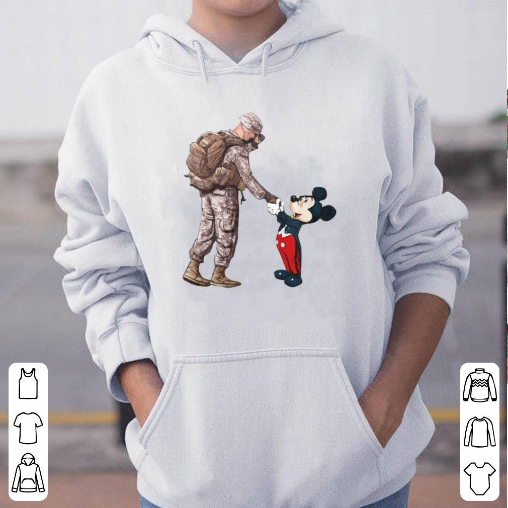 Mickey Mouse Army Soldier shaking hands shirt 4 - Mickey Mouse Army Soldier shaking hands shirt