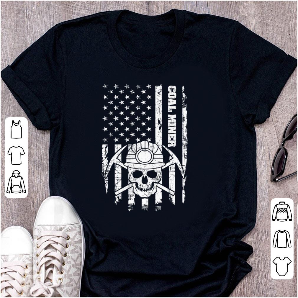 Awesome Coal Miner American Flag Skull shirt 1 - Awesome Coal Miner American Flag Skull shirt