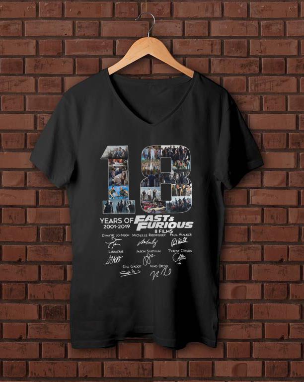 Nice 18 Years Of Fast And Furious 8 Films Signature shirt 1 - Nice 18 Years Of Fast And Furious 8 Films Signature shirt