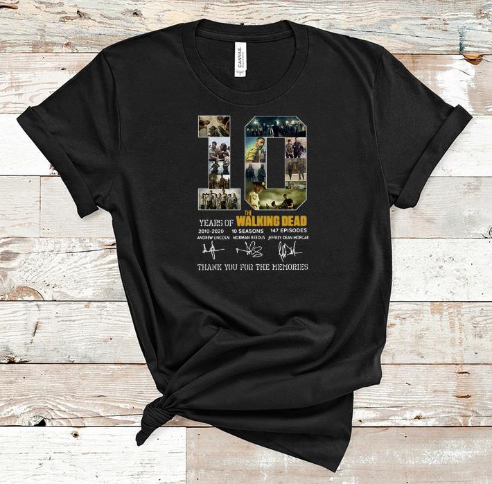 Official 10 Years Of The Walking Dead Thank You For The Memories Signature shirt 1 - Official 10 Years Of The Walking Dead Thank You For The Memories Signature shirt