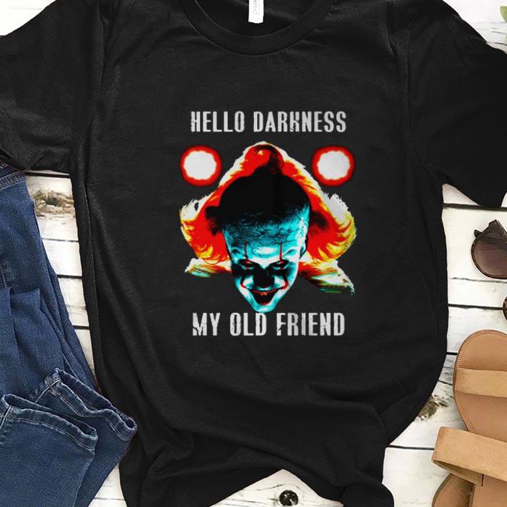 Official hello darkness my old friend pennywise shirt 1 - Official hello darkness my old friend pennywise shirt