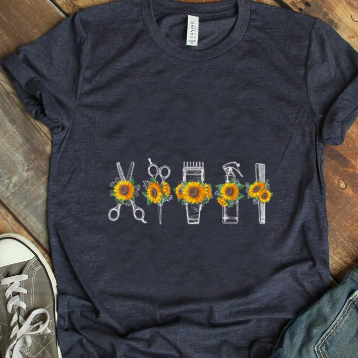 Pretty Hair Stylist Barber Tools Sunflower shirt 1 - Pretty Hair Stylist Barber Tools Sunflower shirt