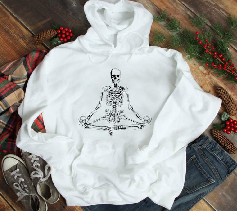 Top Halloween Meditating Skeleton Yoga shirt 1 - Top Halloween Meditating Skeleton Yoga shirt