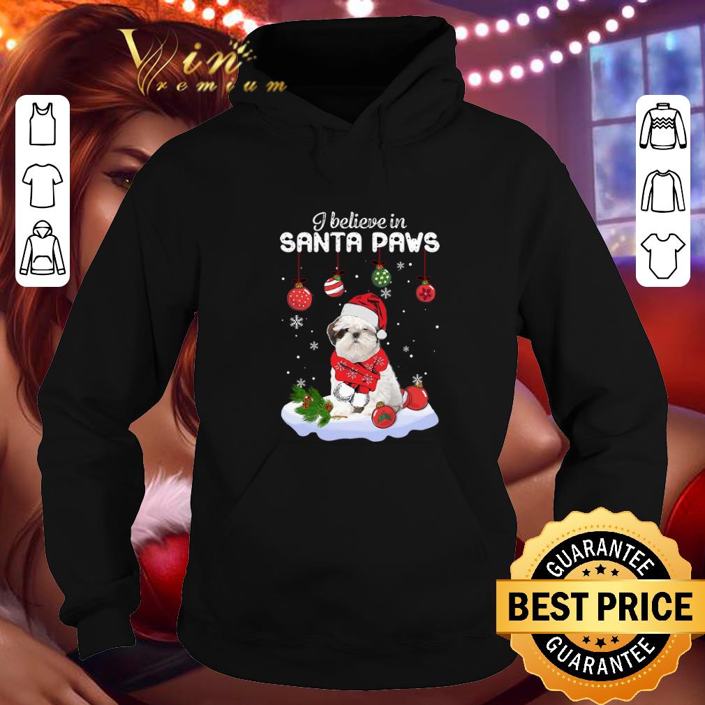 Cool Shih Tzu i believe in Santa paws Christmas shirt 4 - Cool Shih Tzu i believe in Santa paws Christmas shirt