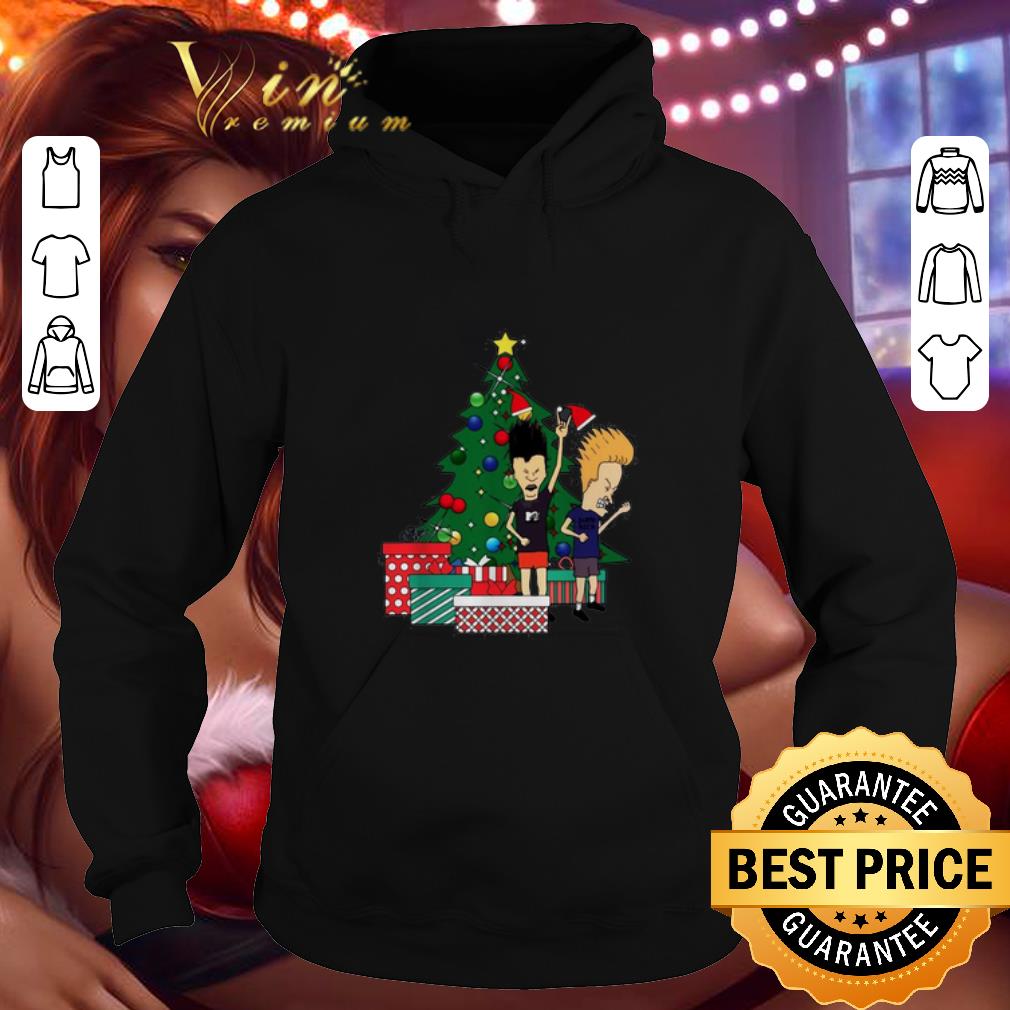 Nice Beavis and Butthead around the Christmas tree ugly shirt 4 - Nice Beavis and Butthead around the Christmas tree ugly shirt