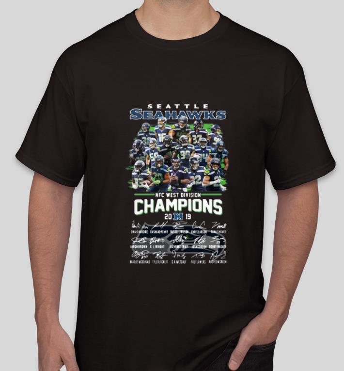 Hot Seattle Seahawks Nfc West Division Champions 2019 Signatures shirt 4 - Hot Seattle Seahawks Nfc West Division Champions 2019 Signatures shirt