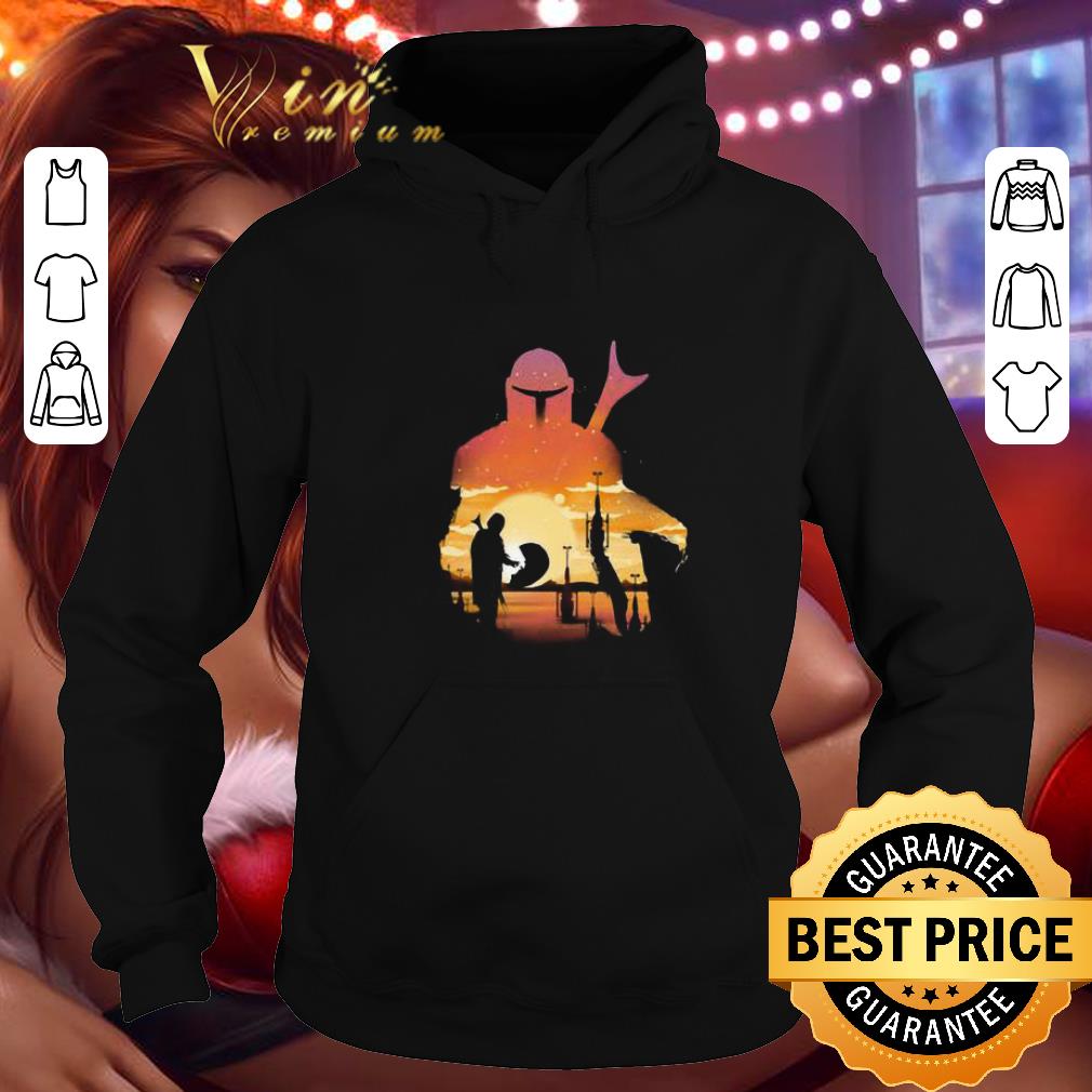 Premium Mando Sunset Mandalorian Baby Yoda shirt 4 - Premium Mando Sunset Mandalorian Baby Yoda shirt