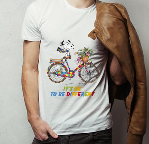 Official Snoopy Riding Bike It s Ok To Be Different Autism shirt 4 - Official Snoopy Riding Bike It’s Ok To Be Different Autism shirt