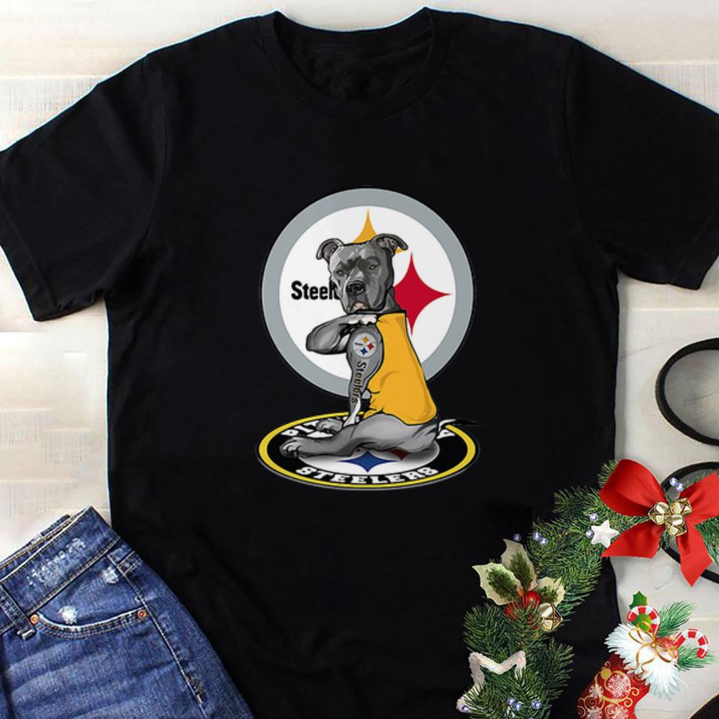 Nice Pittsburgh Steelers Black Pitbull Tattoo shirt 1 - Nice Pittsburgh Steelers Black Pitbull Tattoo shirt