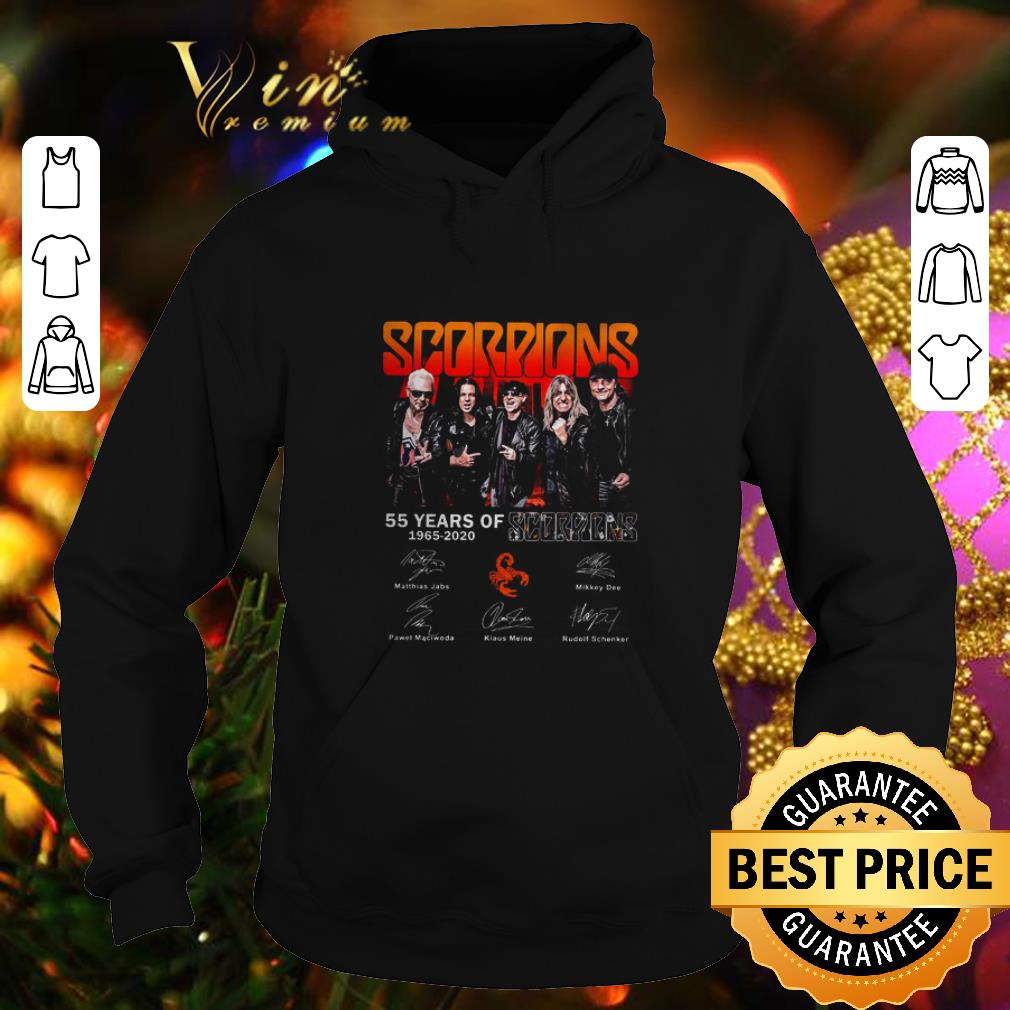 Nice Scorpions Logo 55 years of Scorpions 1965 2020 signatures shirt 4 - Nice Scorpions Logo 55 years of Scorpions 1965 2020 signatures shirt