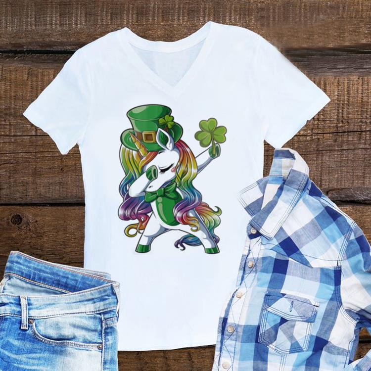 Top LGBT Dabbing unicorn St Patrick s day shirt 1 - Top LGBT Dabbing unicorn St. Patrick's day shirt