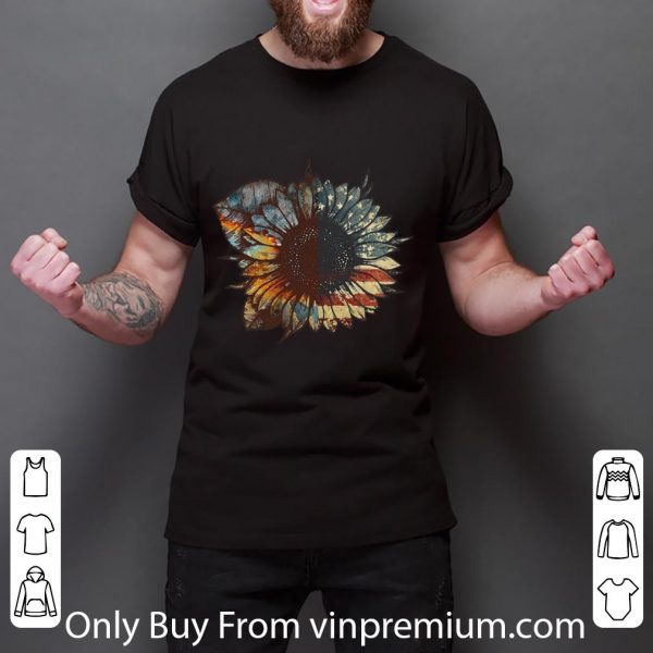 Awesome Vintage Sunflower American Flag shirt