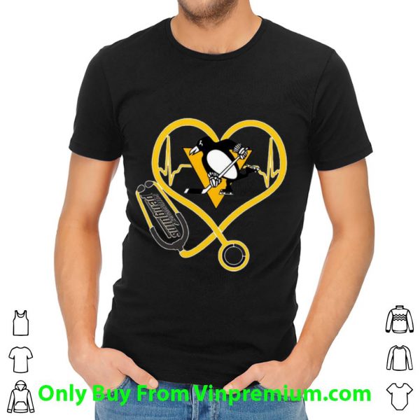 Premium Pittsburgh Penguins Nurse Heart Stethoscope Heartbeat shirt