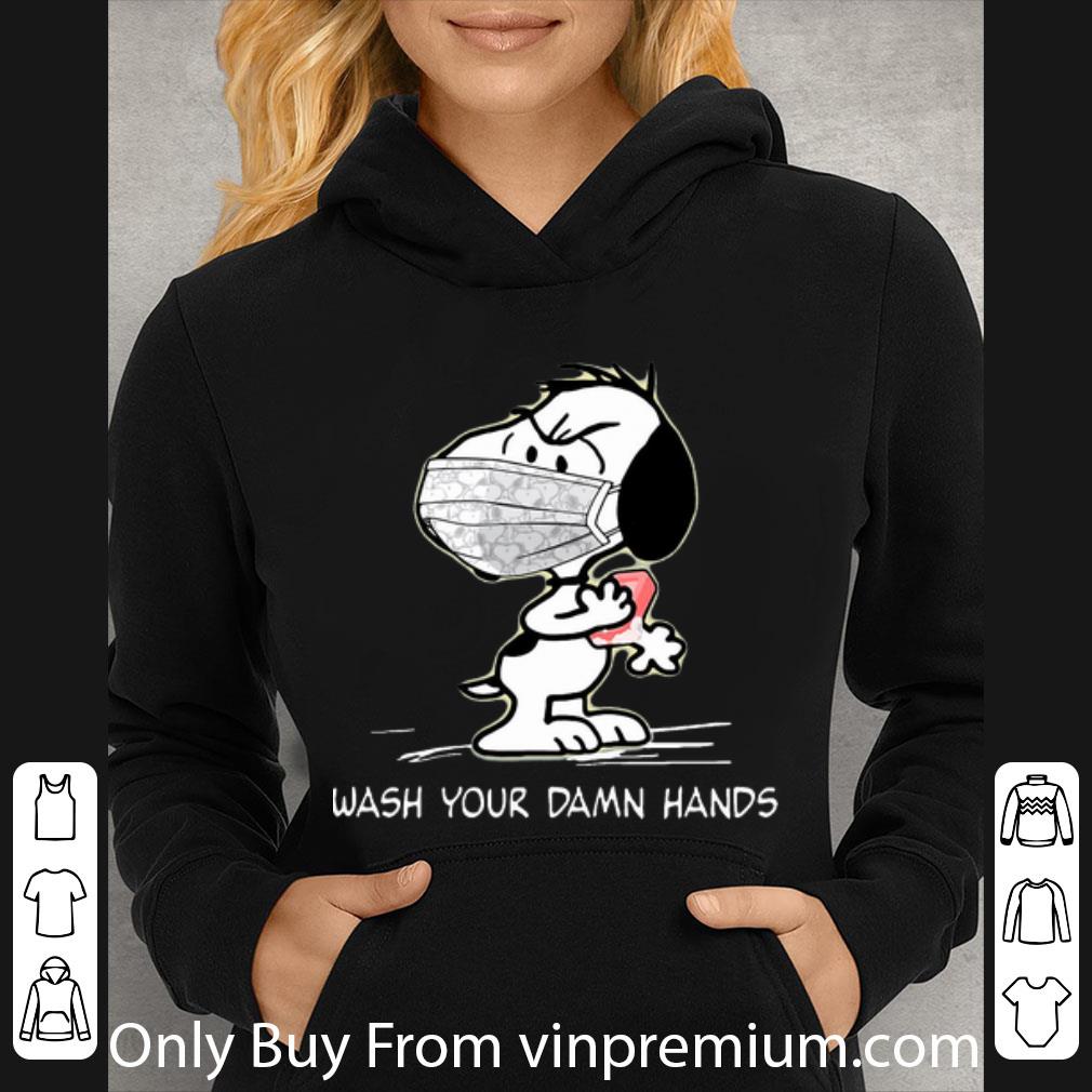 7199d936 nice snoopy face mask wash your damn hands shirt 4 - Nice Snoopy Face Mask Wash Your Damn Hands shirt