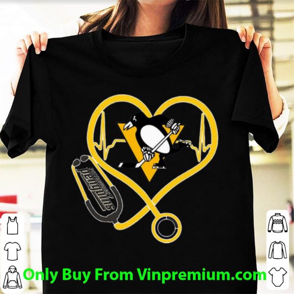Premium Pittsburgh Penguins Nurse Heart Stethoscope Heartbeat shirt