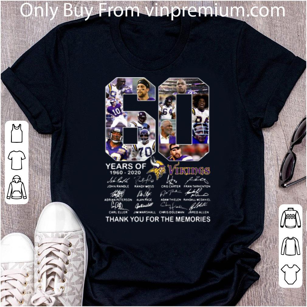 Pretty 60 Years Of Minnesota Vikings Thank You For The Memories Signatures shirt