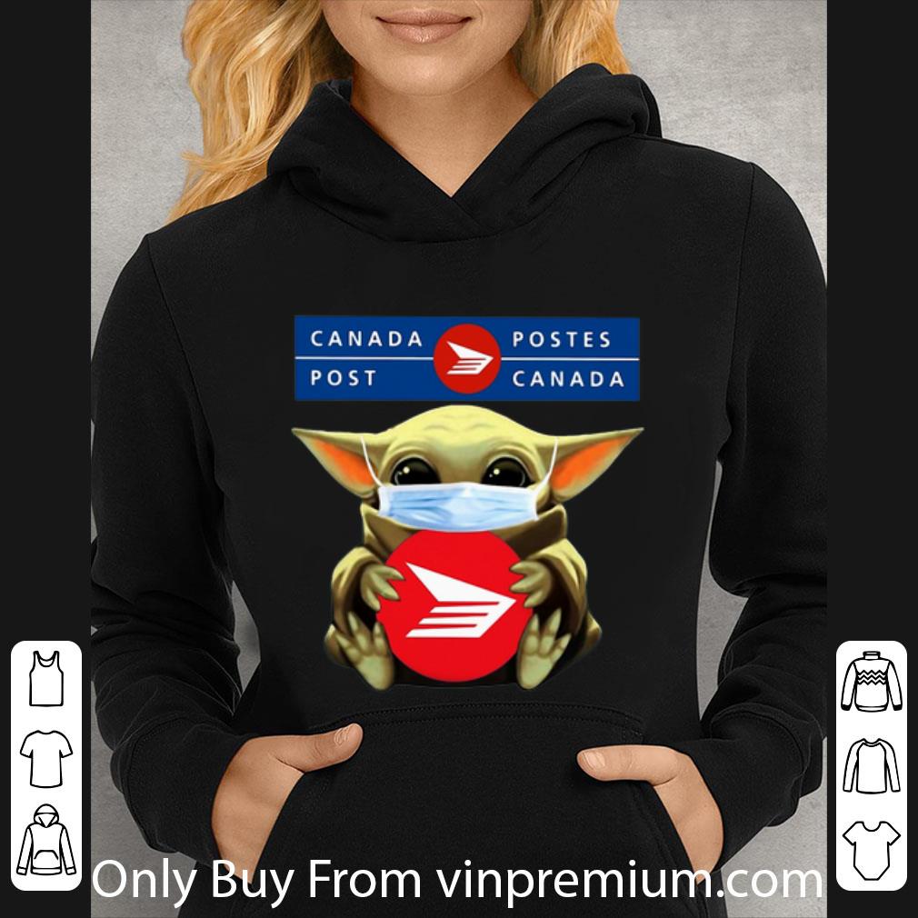Premium Star Wars Baby Yoda Mask Hug Canada Post Covid 19 shirt 4 - Premium Star Wars Baby Yoda Mask Hug Canada Post Covid-19 shirt