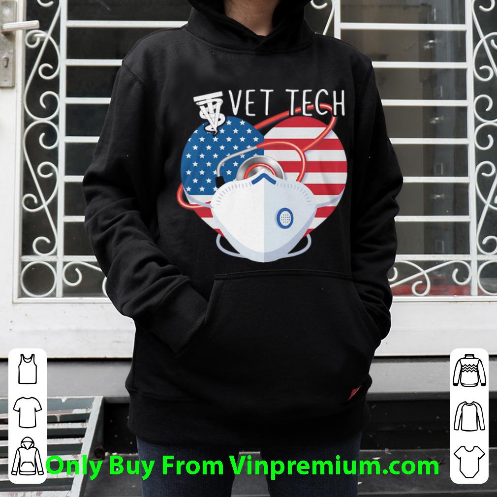 Top Vet Tech Mask Stethoscope Heart American Flag Covid 19 shirt 4 - Top Vet Tech Mask Stethoscope Heart American Flag Covid-19 shirt