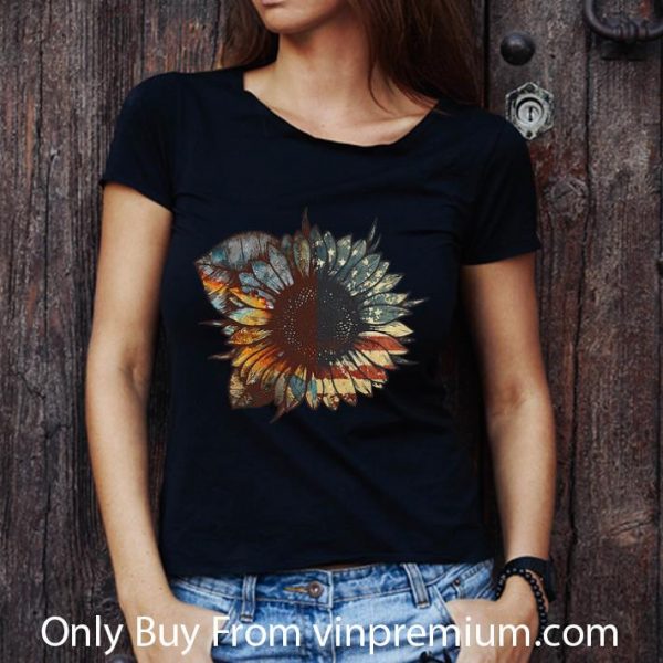 Awesome Vintage Sunflower American Flag shirt