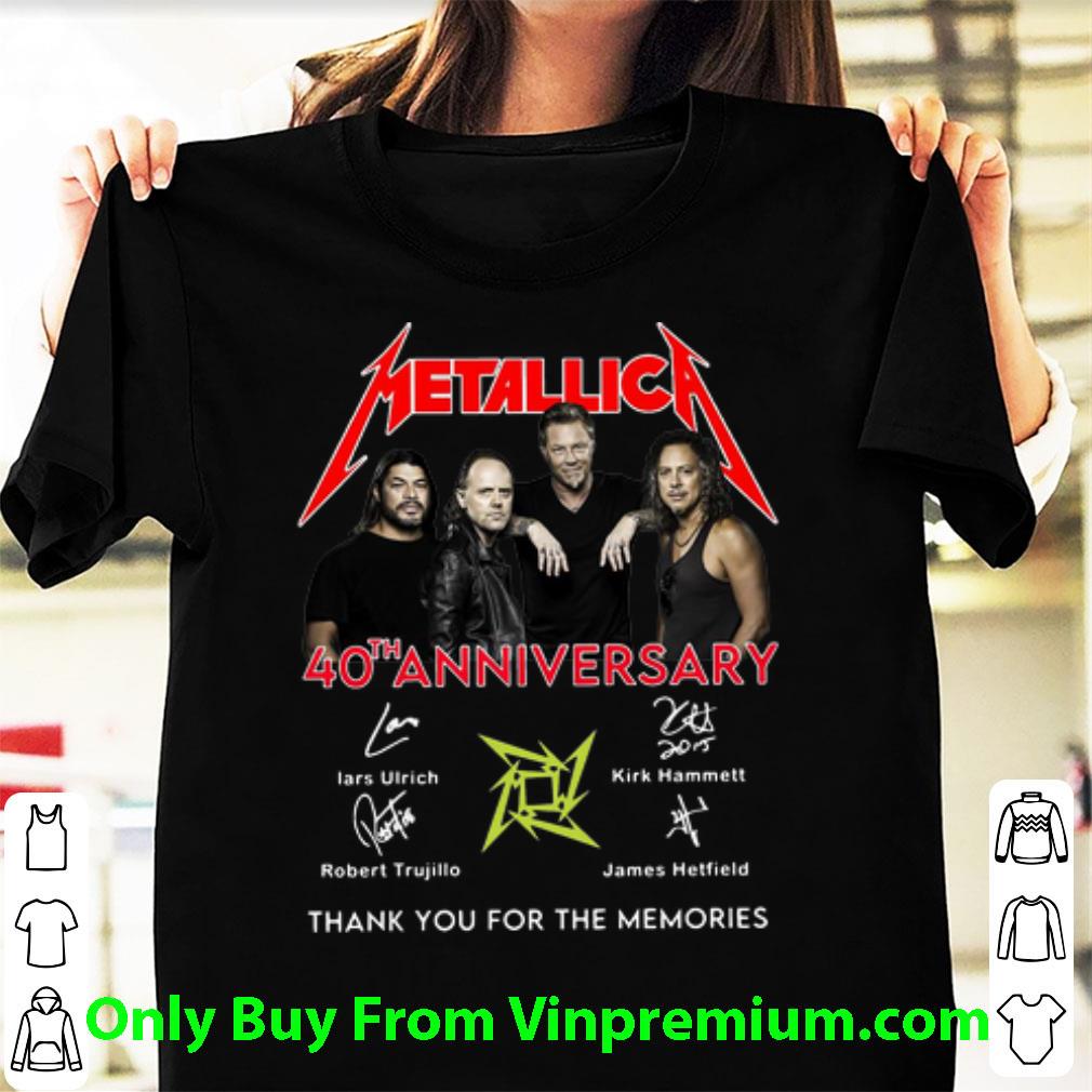 Pretty Metallic 40th Anniversary Thank You For The Memories Signatures shirt