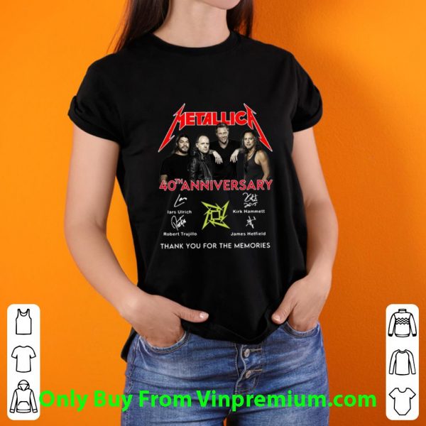 Pretty Metallic 40th Anniversary Thank You For The Memories Signatures shirt