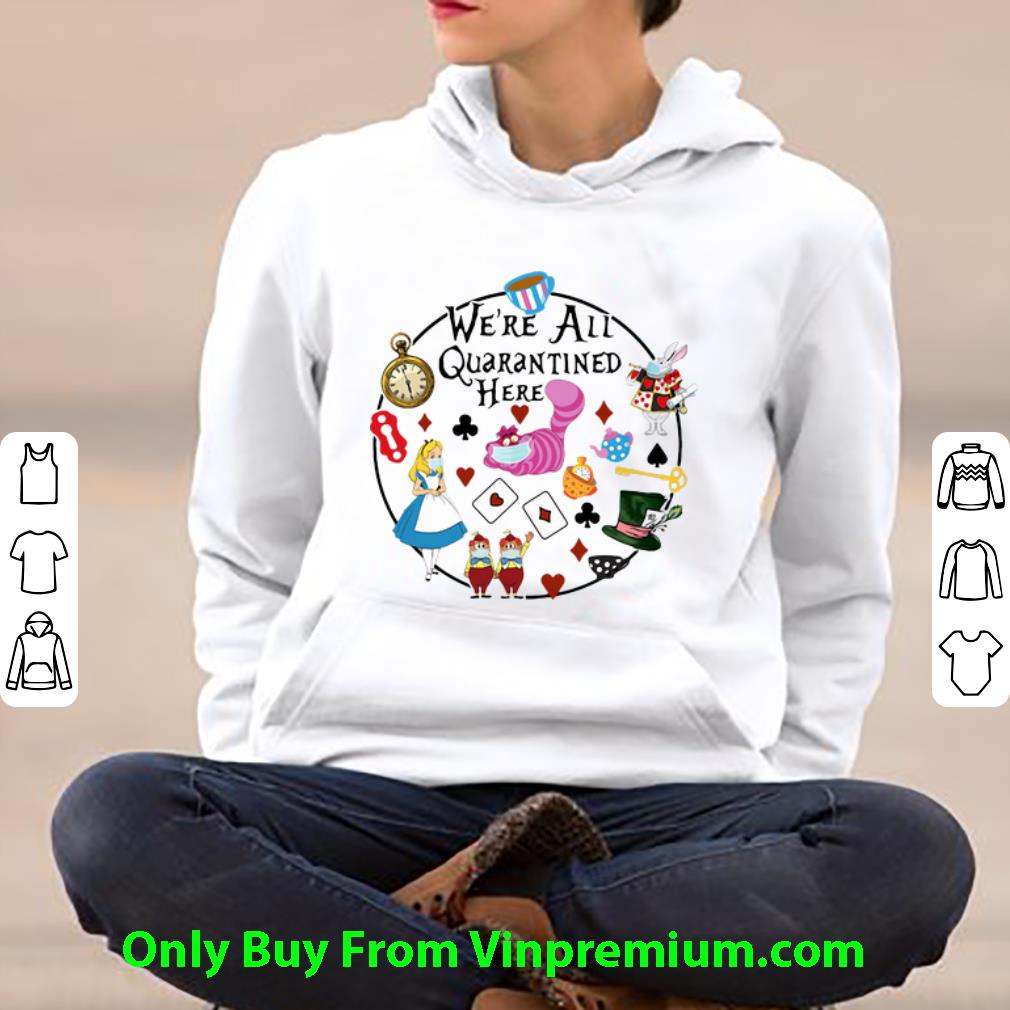 fd22e90e nice cartoon we re all quarantined here covid 19 shirt 4 - Nice Cartoon We’re All Quarantined Here Covid-19 shirt