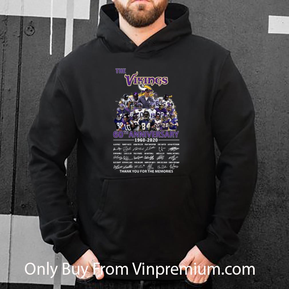0f2d0cdd nice the vikings 60th anniversary thank you for the memories signatures shirt 4 - Nice The Vikings 60th Anniversary Thank You For The Memories Signatures shirt