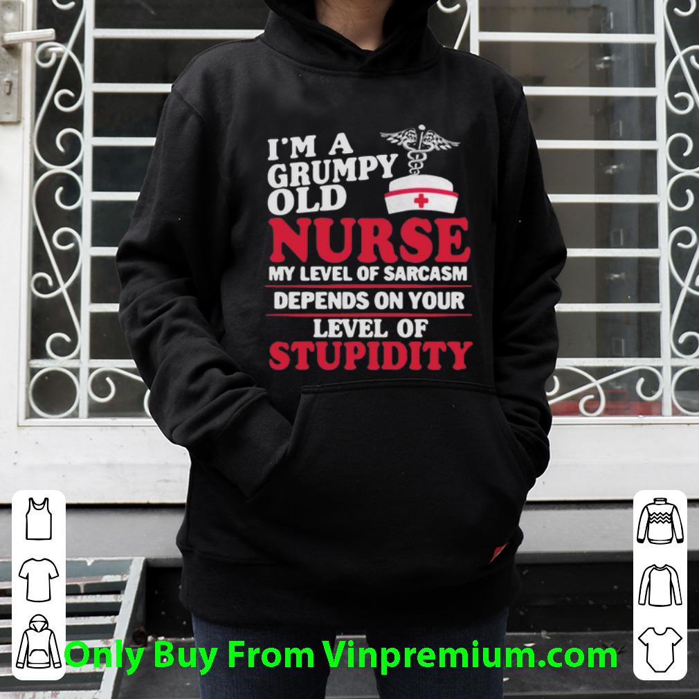 2c823514 official i m a grumpy old nurse my level of sarcasm depends on your level of stupidity shirt 4 - Official I’m A Grumpy Old Nurse My Level Of Sarcasm Depends On Your Level Of Stupidity shirt