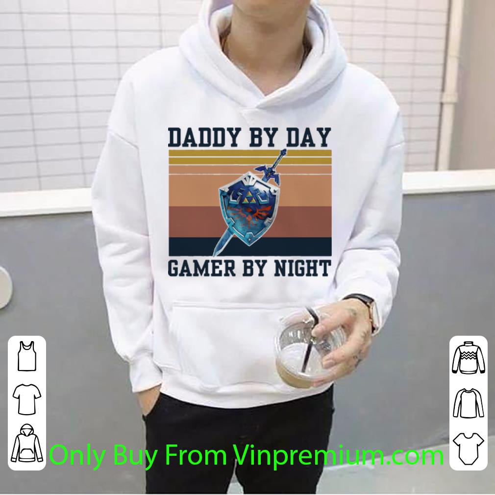 cab3c0f3 official vintage legend of zelda shield daddy by day gamer by night shirt 4 - Official Vintage Legend Of Zelda Shield Daddy By Day Gamer By Night shirt
