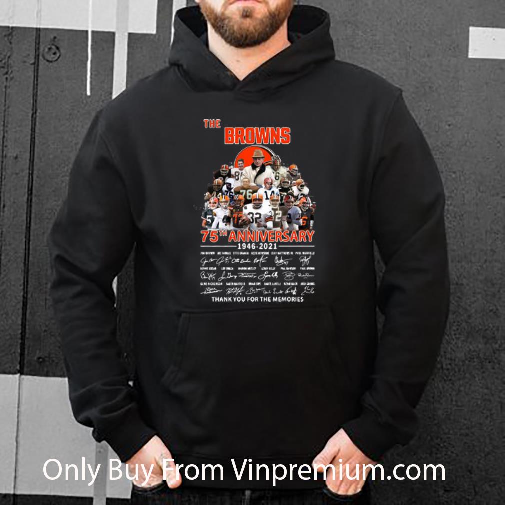 dd6663f7 pretty the browns 75th anniversary thank you for the memories signatures shirt 4 - Pretty The Browns 75th Anniversary Thank You For The Memories Signatures shirt