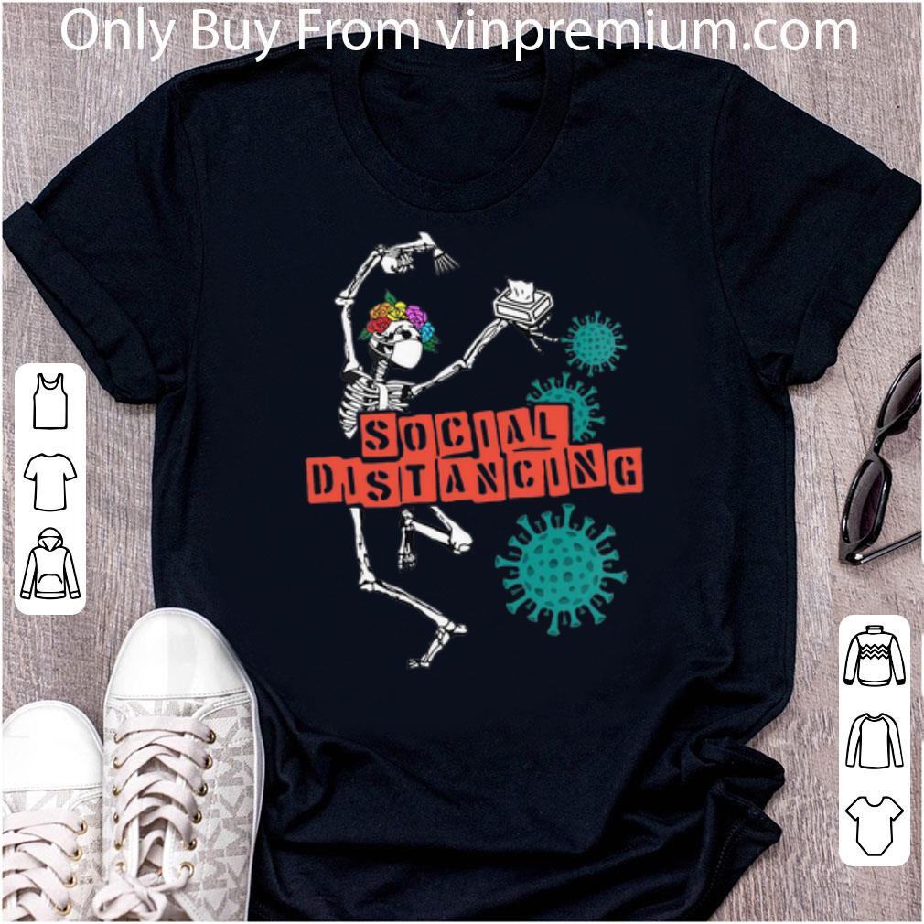 Premium Skeleton Face Mask Social Distancing Coronavirus shirt