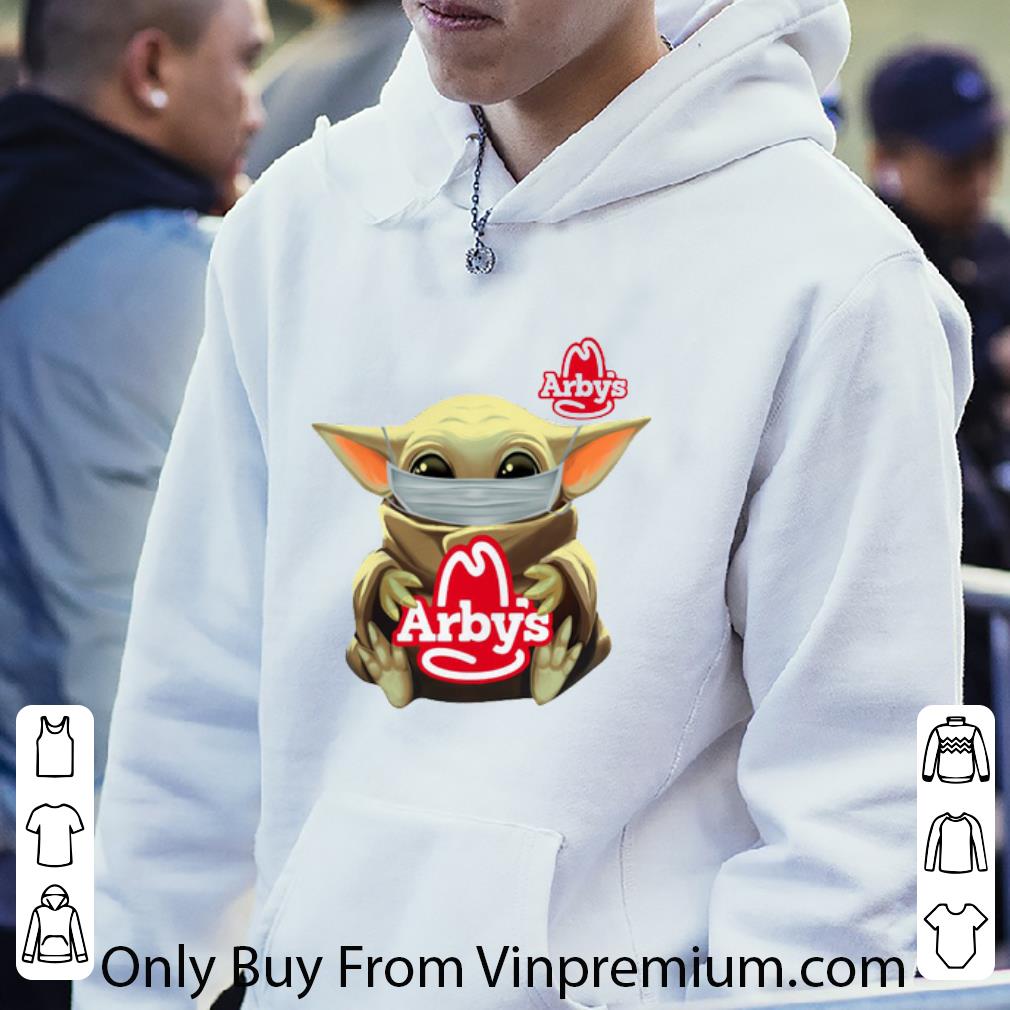 eba55792 premium star wars baby yoda mask hug arby s covid 19 shirt 4 - Premium Star Wars Baby Yoda Mask Hug Arby’s Covid-19 shirt
