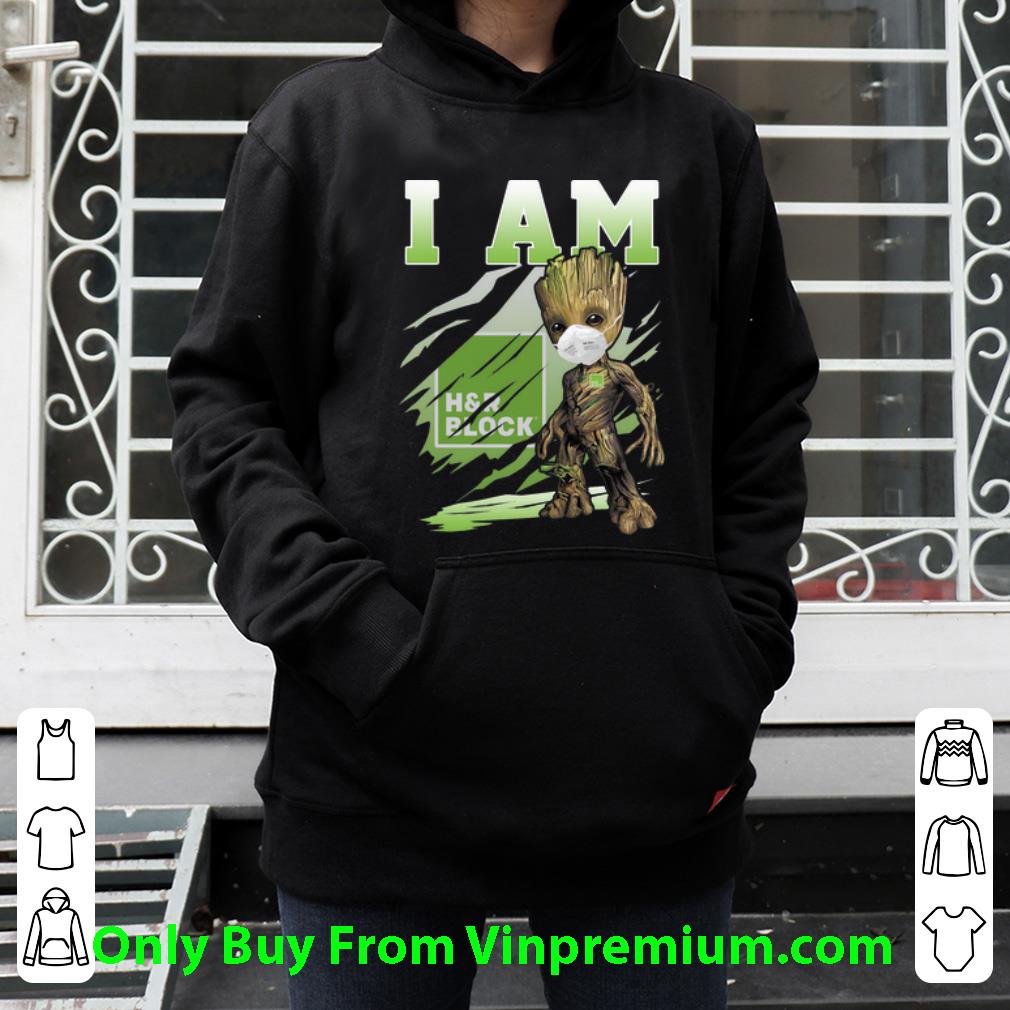 ed7f6ef7 hot i am h r block baby groot face mask shirt 4 - Hot I Am H & R Block Baby Groot Face Mask shirt