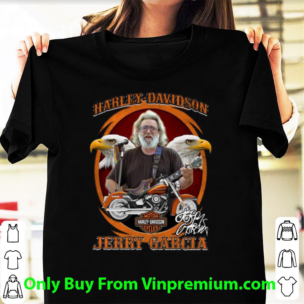 Awesome Harley Davidson Eagle Jerry Garcia Signature shirt