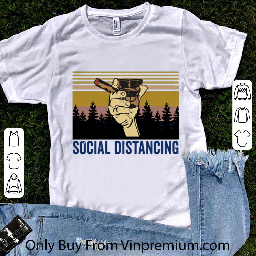Official Vintage Cigar And Wine Social Distancing shirt