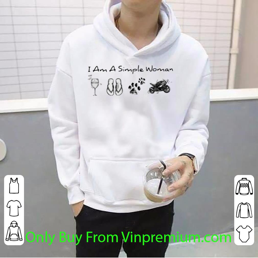 54ea4d59 awesome i am a simple woman wine flop dog paw and motorcycle shirt 4 - Awesome I Am A Simple Woman Wine Flop Dog Paw And Motorcycle shirt